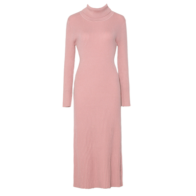 DPLAY高领修身针织中长裙