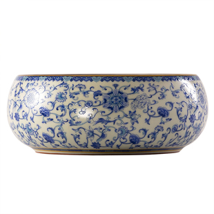 茶洗水洗陶瓷汝窑茶缸盆废水缸茶海茶渣缸大号青花瓷水盂青花建水