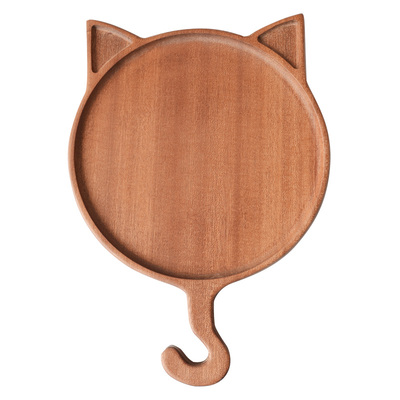 乌檀木披萨板实木质披萨盘猫咪盘