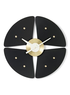 北欧PetalClock花瓣黑色壁挂钟