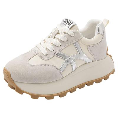 运动风厚底圆头德训鞋真皮老爹鞋