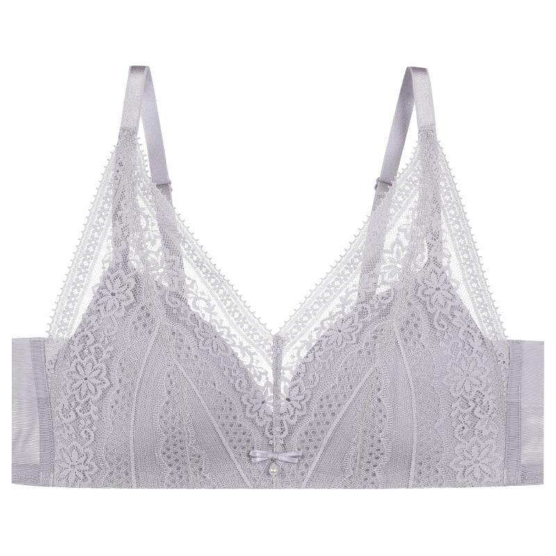 安莉芳时尚蕾丝抹胸无钢圈文胸女大胸显小小胸舒适内衣EBW0613