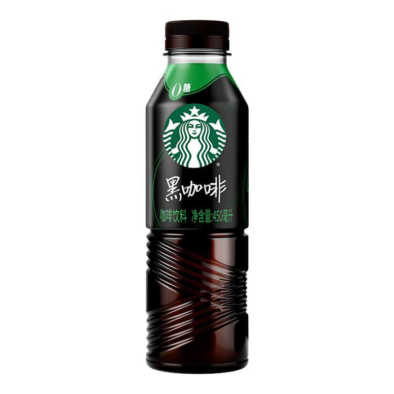 【新品上市】星巴克美式黑咖啡450ml*6大容量0糖0脂0能量瓶装饮品