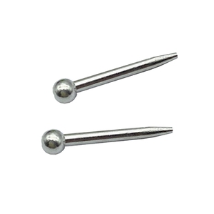 999纯银耳钉尖头耳针粗耳棒扩耳洞防堵无焊接足银耳饰简约小圆珠