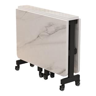 家用折叠餐桌小户型超薄多功能可移动伸缩长方形不占地吃饭小桌子