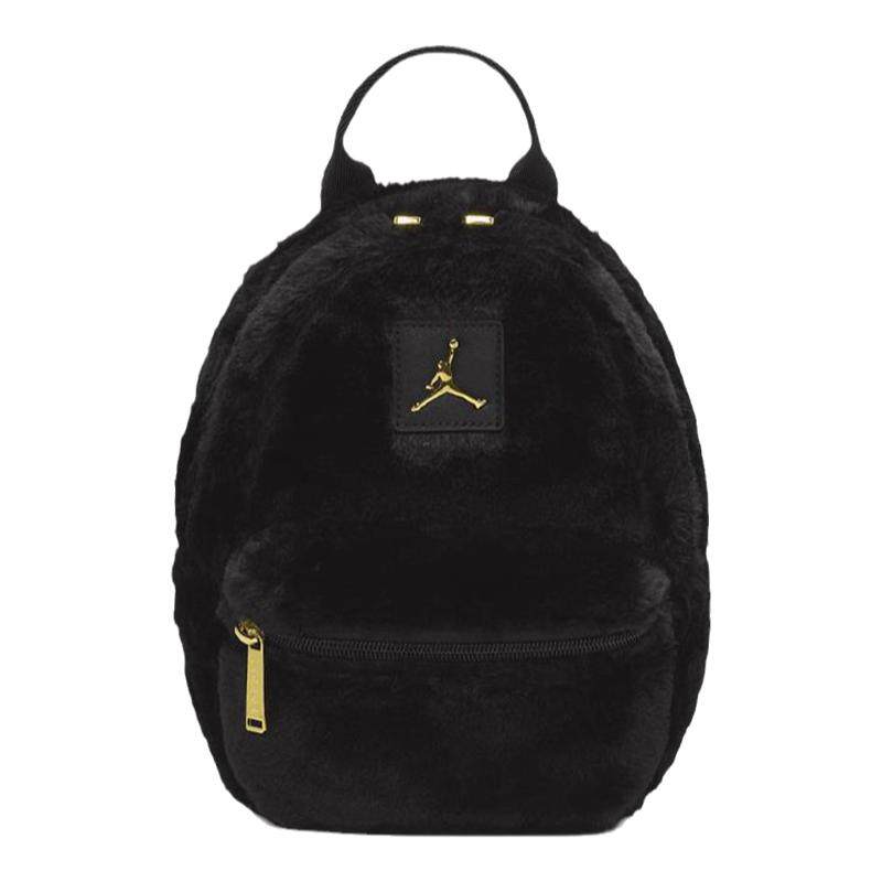 NIKE耐克男女2024冬新款JORDAN人造毛绒双肩背包小书包HV8004-010