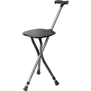 秝客拐杖带凳子便携可折叠两用老年人拐棍防滑助行器坐椅子老人