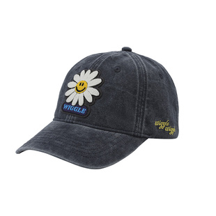 【丁真同款】wigglewiggle26年韩版笑脸花韩系鸭舌帽复古棒球帽