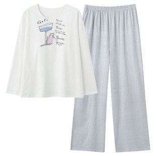 古今睡衣女款自带胸垫秋冬季2026新款纯棉休闲宽松女士家居服套装