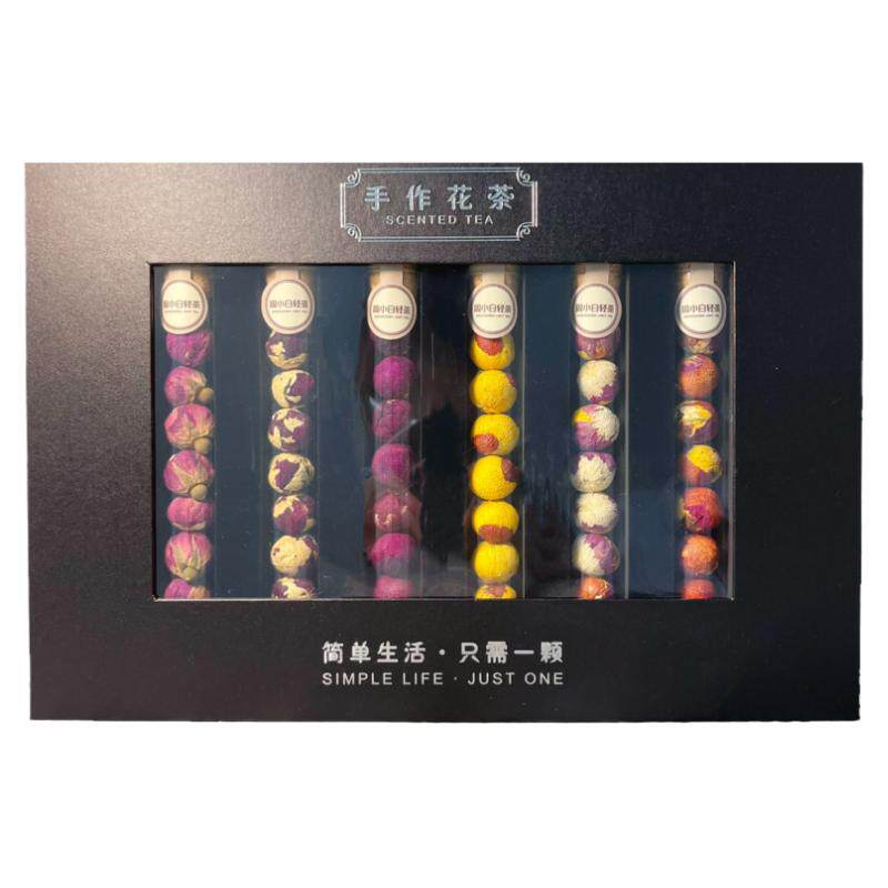 手作特级龙珠花茶礼盒组合6种口味大朵玫瑰茉莉皇菊礼品大礼盒