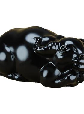 纯天然正品新疆和田玉墨玉牛手把件手工精雕牛气冲天附证书