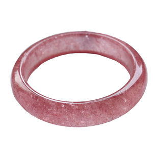 天然草莓晶手镯星光鸽血红手环手链旺爱情圆条50-60一镯1图证书