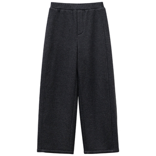 一三良品小个子 百搭加厚加绒松紧腰显瘦直筒卫裤休闲裤女保暖裤