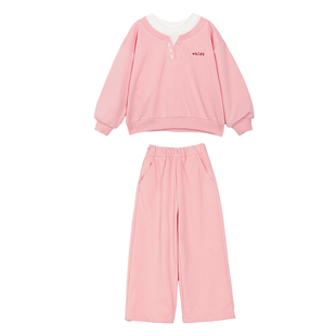 小O宝童装 女宝宝卫衣套装洋气2026春季新款女童幼儿园运动两件套