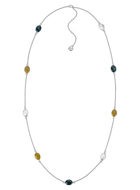 护身符系列八字纹拼色珐琅项链