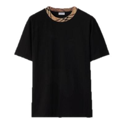 格纹装饰棉质T恤衫BURBERRY