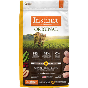 Instinct百利高蛋白猫粮生鲜冻干无谷鸡肉金装高蛋白鸭百丽成幼猫