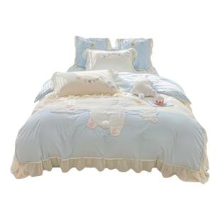 卡通公主床单四件套全棉纯棉水洗棉儿童花边被套可爱少女床上用品