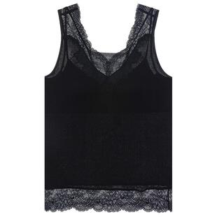 爱慕保暖内衣女含真丝V领隐孔杯带杯打底内搭背心AM714142