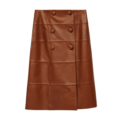 1436绵羊皮复古高级感女士皮半裙