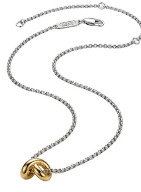 [新品]RSNY莫比乌斯之心双色项链通勤必备滑动吊坠简约亮银暖金