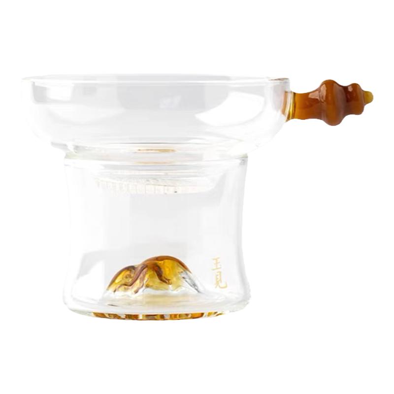玉见吉祥观山玻璃茶漏茶滤过滤器