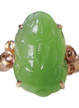 原创设计翡翠金镶玉手饰送妈妈