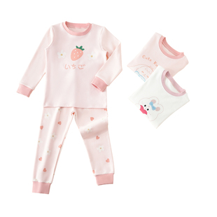 儿童秋衣秋裤2025年新款女童A类纯棉内衣套装秋冬宝宝保暖家居服