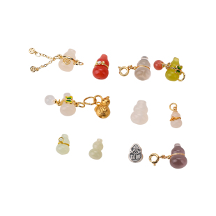 天然玉石葫芦配件水晶吊坠手链手串挂件手工diy和田玉玛瑙小滴溜