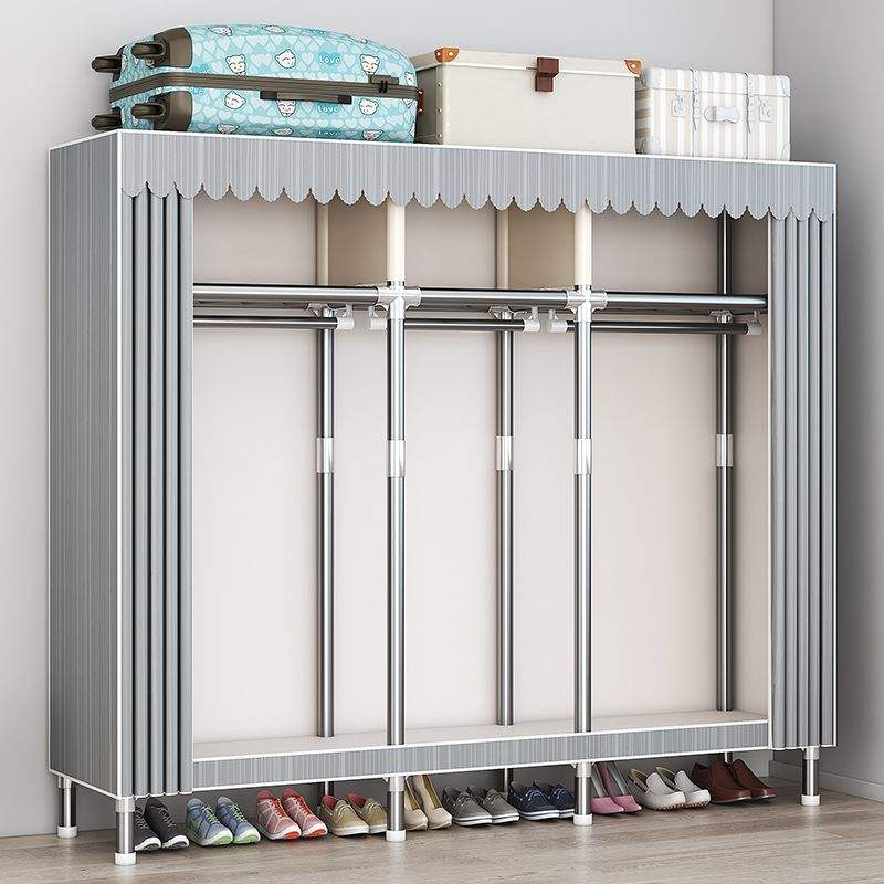 【承重2500斤】简易衣柜家用卧室全钢架布衣柜出租房用衣服柜衣橱