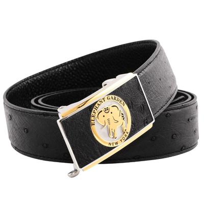 礼盒装高档鸵鸟皮男自动扣腰带