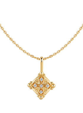 森吾《昙花驻》菱形花瓣银项链