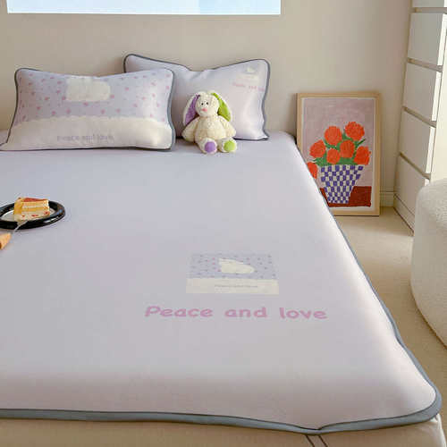 月亮睡了可爱冰丝软凉席床笠三件套夏凉席宿舍家用可机洗空调席夏