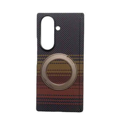 仿碳纤维纹理凯夫拉纹理橙黄条纹适用三星Galaxy ZFold7手机壳ZFold6磁吸硬壳ZFold5中轴w26保护壳w25商务w24