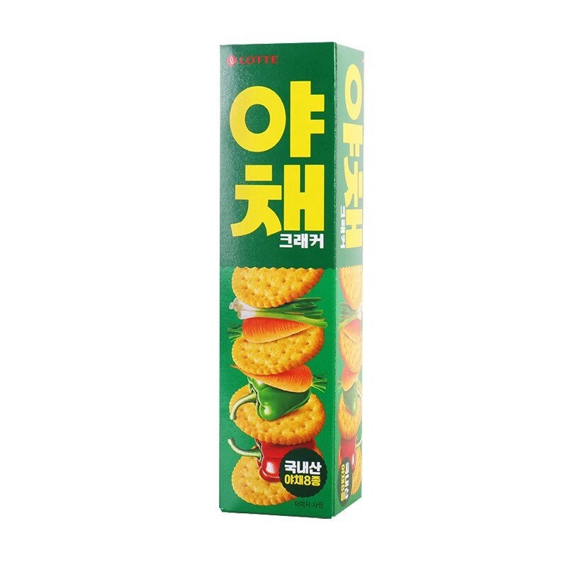 乐天蔬菜饼干酥脆鲜香咸味苏打薄脆点心早餐盒装休闲零食小吃