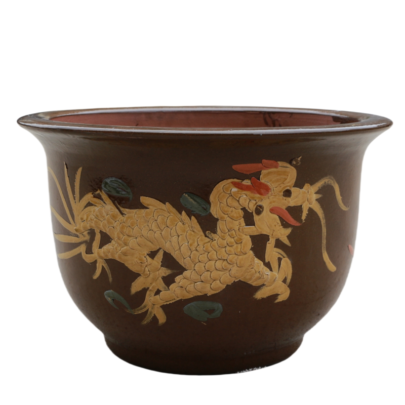 宜兴精品大龙缸铁树花盆