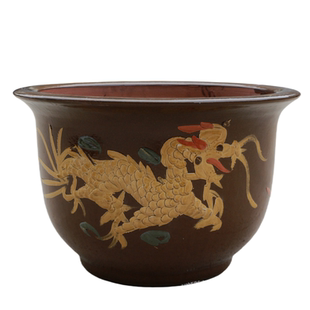宜兴龙缸花盆陶瓷特大号家用土陶庭院种树花盆铁树盆发财树绿植盆