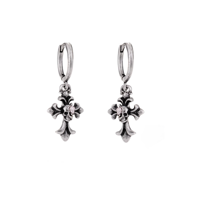 SUMIYAKI十字架骷髅头玫瑰耳环