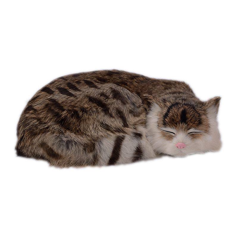 万嘉仿真猫咪睡猫摆件创意家居装饰品毛绒玩具家居摆设送女友礼物