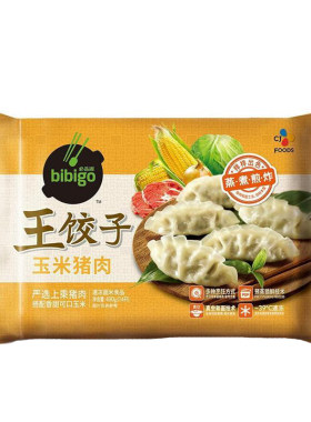 必品阁bibigo韩式泡菜王饺子大葱黑椒煎饺锅贴水蒸饺牛肉王饺子
