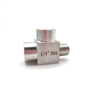 304不锈钢方体内内外三通DN15外螺纹转内丝接头高压内外丝三通1/4