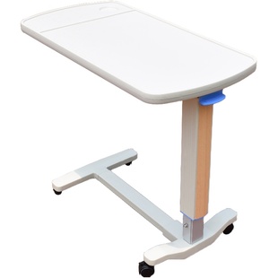 医院病床餐桌养老院护理多功能升降餐桌一体移动带轮ABS过床边桌