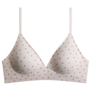 甜美碎花无痕无钢圈文胸女小胸聚拢防下垂舒适型收副乳软支撑内衣