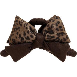 兰诺豹纹蝴蝶结抓夹女高级感2026新款大号发量大后脑勺鲨鱼夹发夹