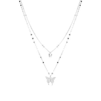 你若盛开；蝴蝶自来S925纯银项链