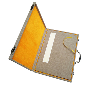 锦布盒装空白册页12折24页半生半熟双层加厚书画纸折页本册页盒子