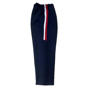 初高中小学生校服裤子藏蓝直筒前大红后白宽杠休闲运动裤男女通用
