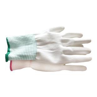36双薄款白色尼龙PU涂指手套涂胶浸胶涂掌电子无尘防静电劳保手套