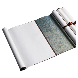 庆学堂卷轴挂画空白卷轴毛笔字挂轴书法专用作品纸创作纸半生半熟宣纸画轴立轴国画书画装裱横轴仿古字画批发