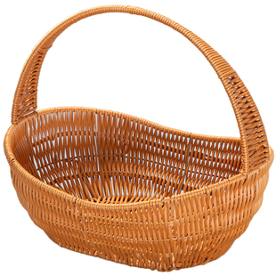 仿藤小提篮编织点心篮野餐采摘篮创意糖果篮零食桌面水果篮中国风